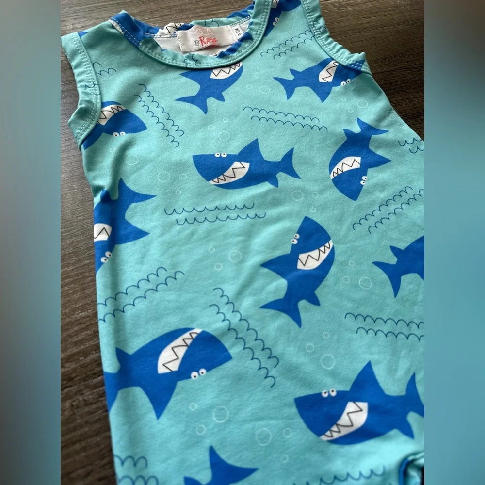 Mila & Rose Sharky Short One Piece Romper‎ Size 0-6mo
